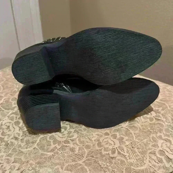 Faux Leather Studded Ankle Boots - Picture 5 of 7